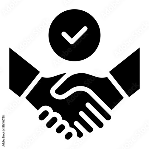 Trusted icon glyph style vector illustration	
