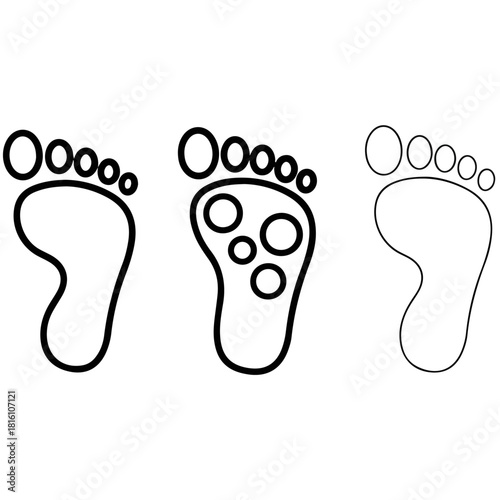 Footprint Collection - Simple Black and White Footprint Designs.