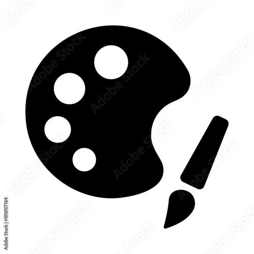 Paint palette icon, symbolizing artistic creativity, color selection, and painting materials. Perfect for creative apps, workshops, craft resources, and design themes.