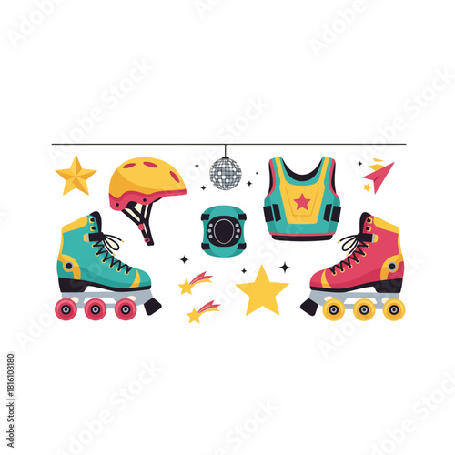 Retro Roller Skating Equipment and Accessories for Fun.