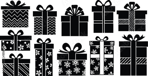 Decorative gift boxes collection for special occasions and celebrations with various designs and patterns 