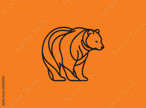 bear vector line art 