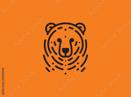 bear vector line art 