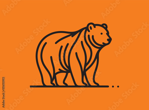 bear vector line art 