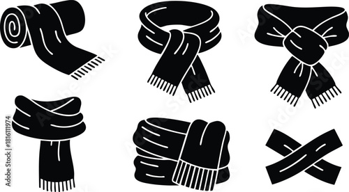 Various stylish scarf designs showcasing different tying methods and styles for winter fashion 