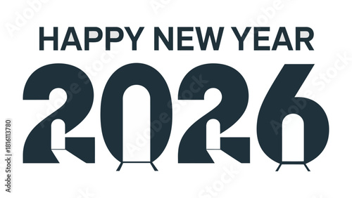 New Year 2026: A visual representation celebrating the start of the year with a clean and modern design. 