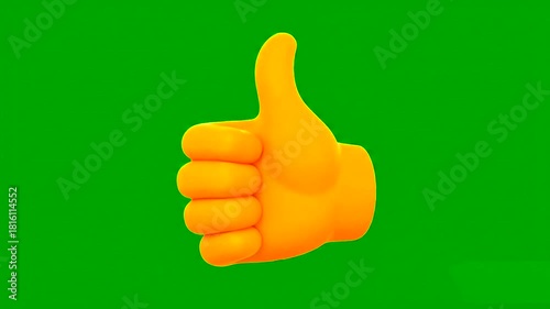 Dynamic Thumbs Up Animation on Green Screen Background for Social Media and Presentations