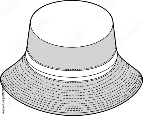 Mechanical component technical sketch, industrial part drawing, cylindrical object with flared base, engineering schematic, cad vector illustration front view
