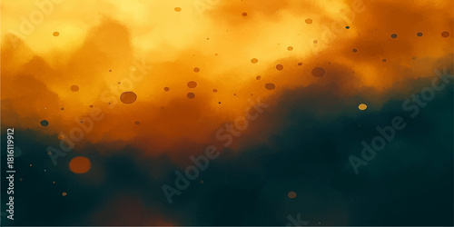 Abstract colorful grunge background texture with vintage hot orange-red glow, smoke, and fiery sun pattern