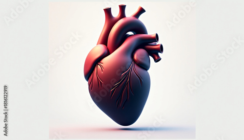 3D Silhouette Icon Set of Human Heart