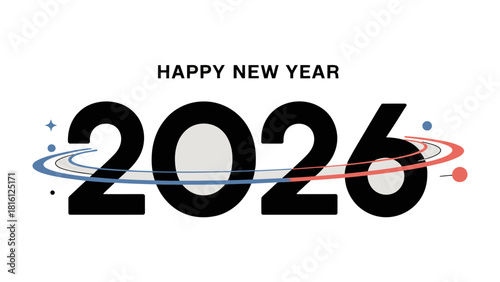 New Year's Eve 2026: Celebrate the dawn of the new year with a minimalist, stylish graphic for 2026. A clear message for greetings and invites.