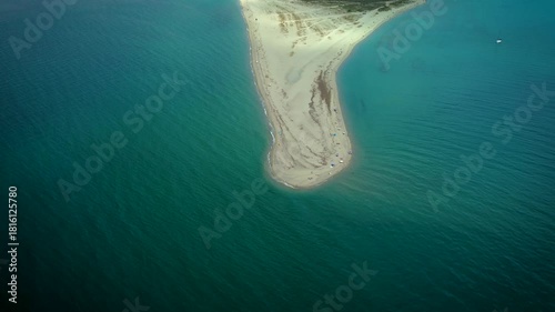 Aerial Overview of Sandy Beach on Kassandra Peninsula, Greece