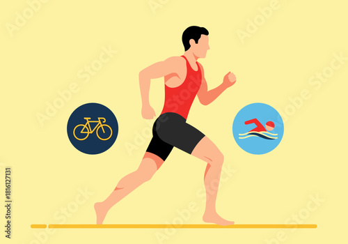 Triathlon training: running, swimming, and cycling for fitness enthusiasts