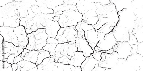 Black and white texture of cracks, stains and old surface. Grunge black and white vintage. Abstract texture for design. Black and white Grunge Texture with cracks.