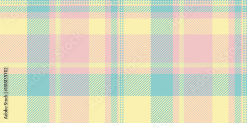 Wear vector seamless pattern, mosaic textile check plaid. Cosy background texture fabric tartan in light and yellow colors.