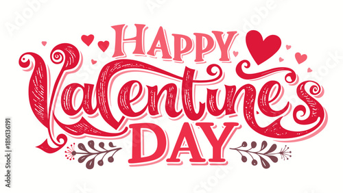 Happy valentines day isolated on white