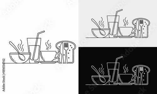 Food icons set Logo vector icon illustration