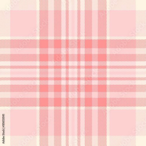 Isolation pattern texture check, marriage tartan plaid seamless. Sheet fabric background textile vector in light and red colors.