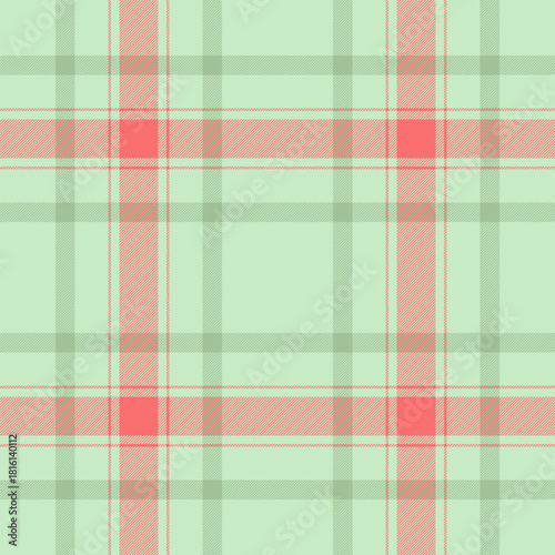 Smooth fabric seamless vector, famous texture plaid check. Store textile background pattern tartan in light and red colors.