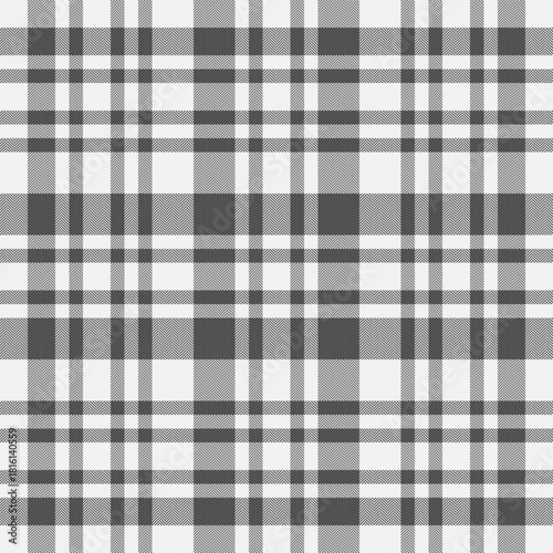 Couch textile check vector, poncho texture seamless plaid. Pajamas fabric background pattern tartan in white and grey colors.