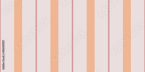 Iapanese lines stripe pattern, age texture vertical background. Nook textile fabric seamless vector in white and orange colors.
