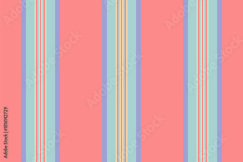 Itripe background pattern seamless, household vertical fabric texture. Seco lines vector stripe textile in light and tulip colors.