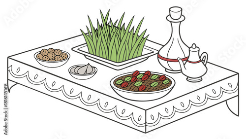 Nowruz haft-sin table