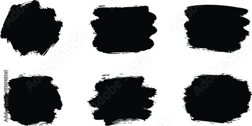 Black brush stroke collection for artistic design and graphic projects showcasing texture and creativity 
