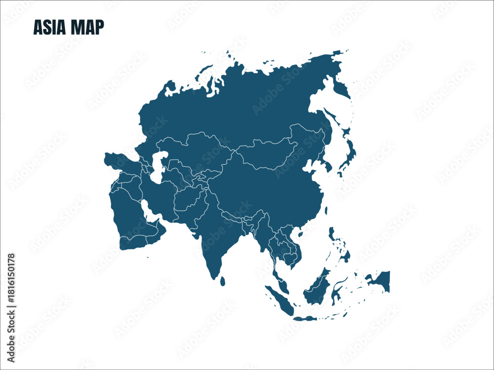 Obraz premium Asia map illustration vector design infographic element
