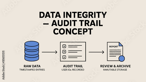 Data Integrity Workflow Infographic – Audit Trail Compliance Diagram