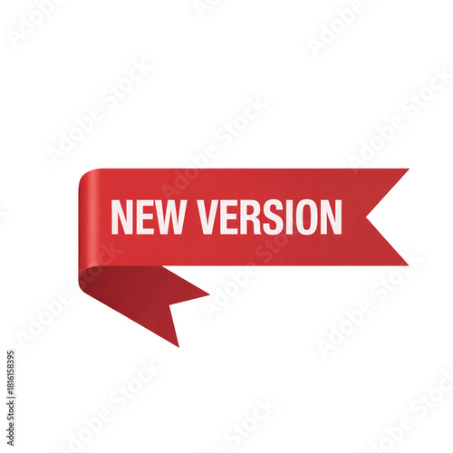 Free Download 3D Red Arrow Sign with “New Version” Label on Transparent Background, Update Notification Icon - GFXLoad