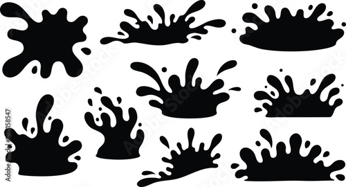 Various ink splash designs for creative projects and artistic expressions 
