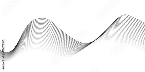 Abstract background vector illustration featuring blue wave lines, a dynamic curve pattern, and a light gradient artistic design