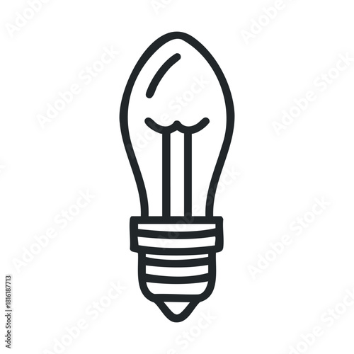 Light bulb outline design for creative concepts and ideas.Vector 