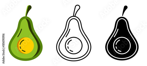 Organic avocado isolated flat vector illustration