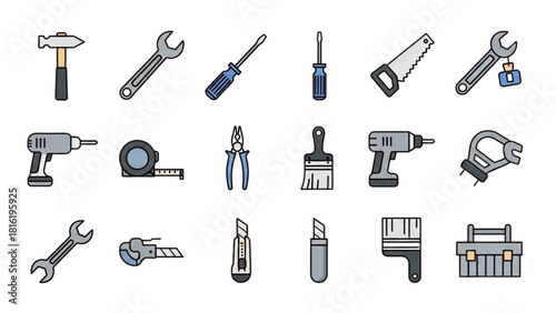 Comprehensive Collection of Essential Hand Tools for Repair, Construction, and DIY Projects