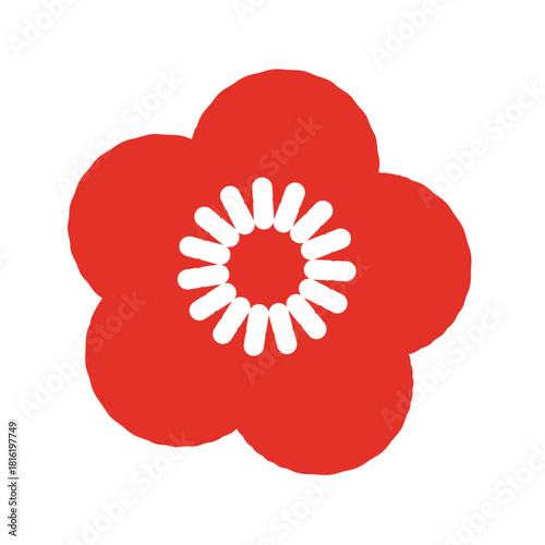 梅の花（赤）　イラスト