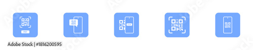 Contactless QR Code Scan Icons for App and Web Interface
