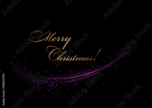 Isolated design component, purple exquisite shiny textured arch on black background.