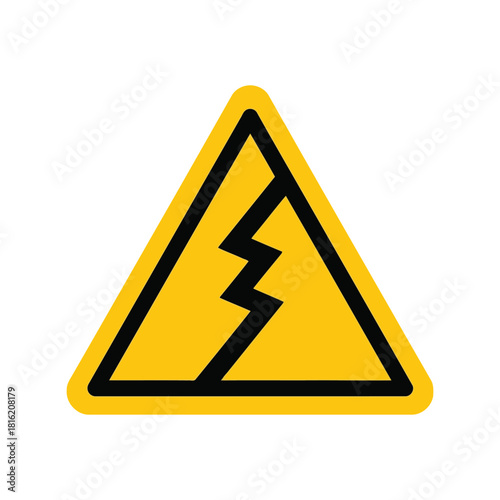 Electric shock hazard warning sign high voltage safety symbol icon danger area Vector, illustration