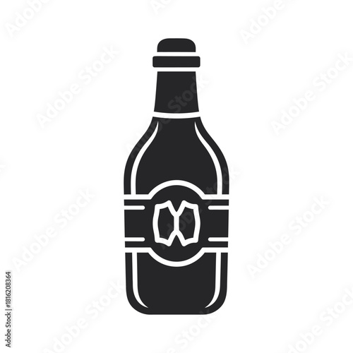 Elegant silhouette of bottled drink showcasing simplicity and refined minimalistic black form