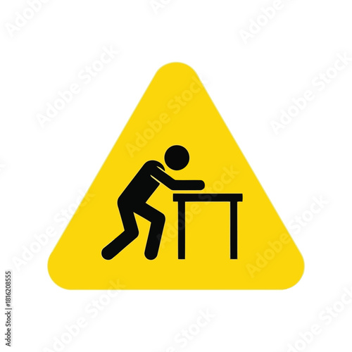Tipping hazard warning sign icon vector. unstable object safety alert symbol. Vector, illustration