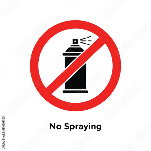 No spraying sign icon vector warning prohibition of aerosol or graffiti usage Vector, illustration
