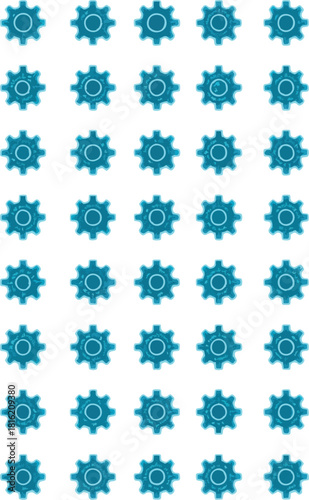 Futuristic settings gear icon, neon tech cogwheel, digital system configuration symbol