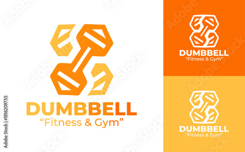 Dumbbell Logo Modern Fitness Equipment Icon