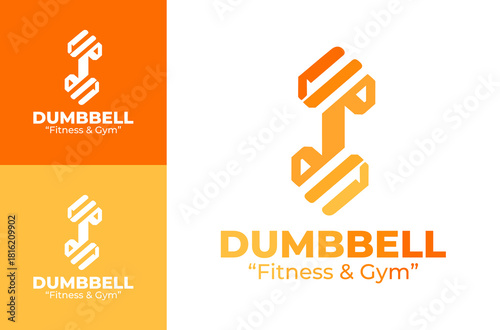 Dumbbell Logo Minimal Strength Training Symbol
