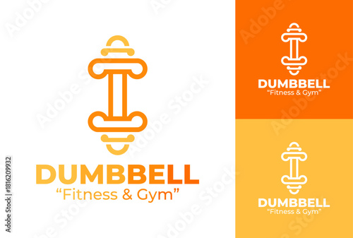 Dumbbell Logo Clean Sports Fitness Mark