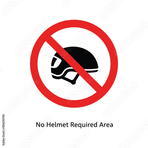 No helmet required sign icon vector illustration for safety regulations Vector, illustration