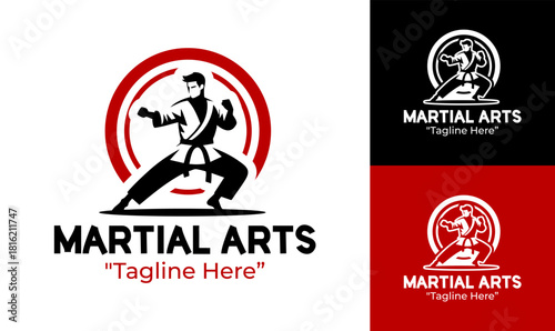 Martial Arts Logo Energetic Combat Athlete Symbol