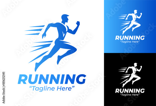 Running Logo Energetic Fast Motion Symbol